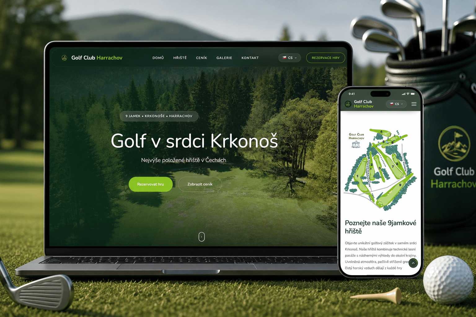 Golf Harrachov - moderní web golfového klubu